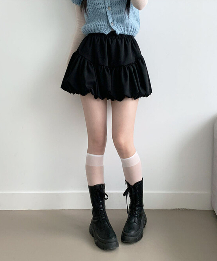 ティアードAラインバルーンスカート BLACK