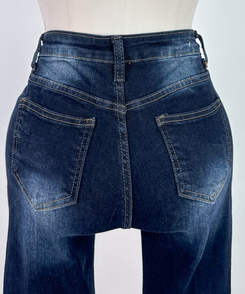 デニム 骨盤パッドウォッシングブーツカットデニムパンツ