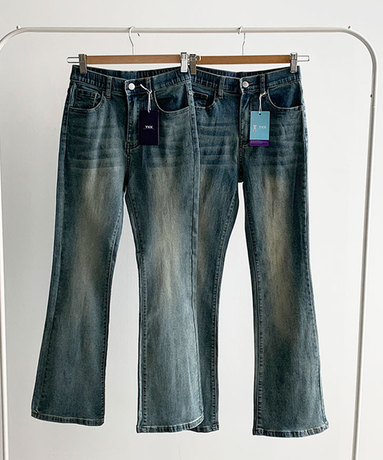 단독8컬러 메니 하이웨스트 밴딩 워싱 슬림 스판 논페이드 부츠컷 데님 팬츠