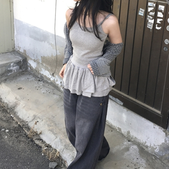 レイヤードティアードインナーキャミソール MELANGE