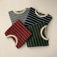 ラビットラウンドストライプ長袖Tシャツ