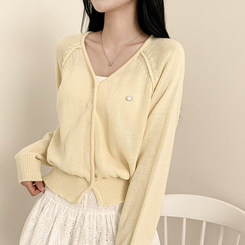 ペンダントクロップカーディガン(6color) YELLOW