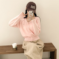 ペンダントクロップカーディガン(6color) PINK