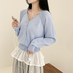 ペンダントクロップカーディガン(6color) SKY BLUE