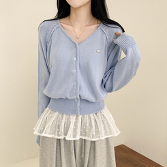 ペンダントクロップカーディガン(6color) SKY BLUE