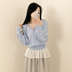 ペンダントクロップカーディガン(6color) SKY BLUE