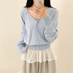 ペンダントクロップカーディガン(6color) SKY BLUE