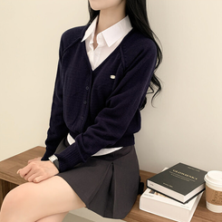 ペンダントクロップカーディガン(6color) NAVY