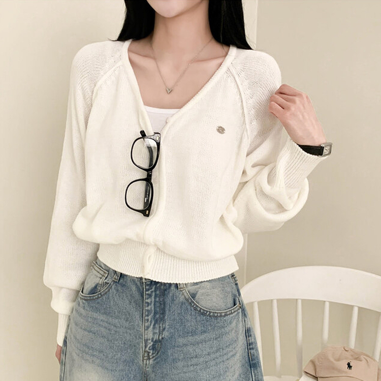 ペンダントクロップカーディガン(6color) IVORY