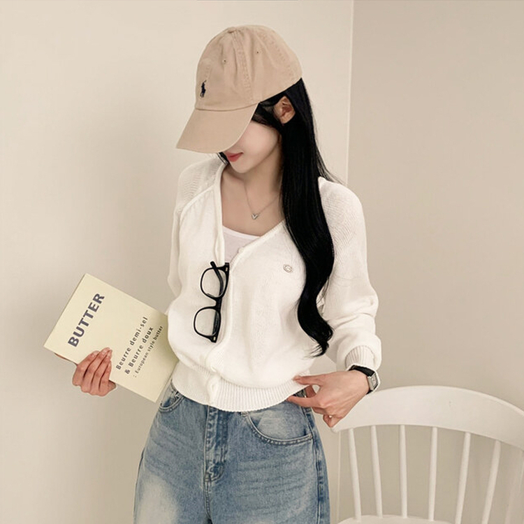 ペンダントクロップカーディガン(6color) IVORY