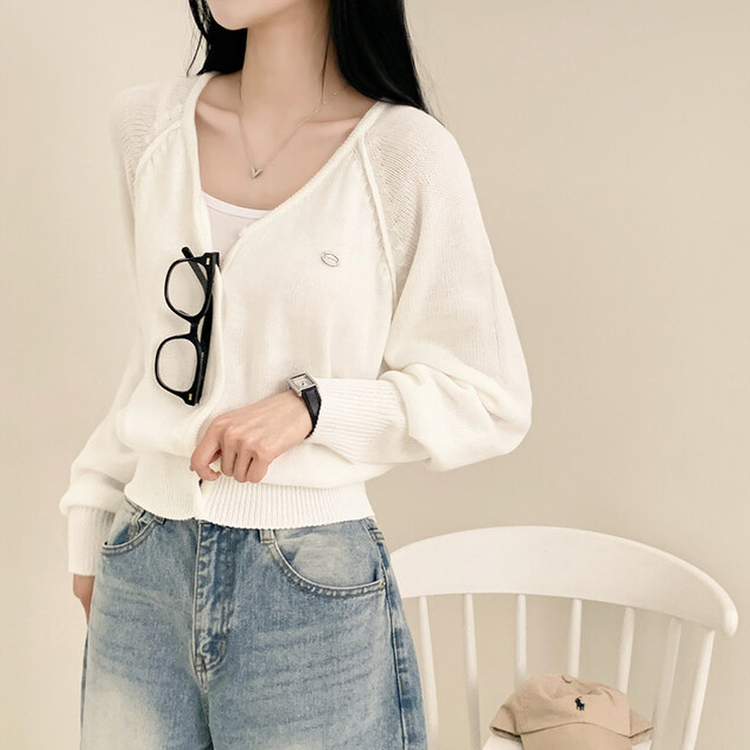 ペンダントクロップカーディガン(6color) IVORY