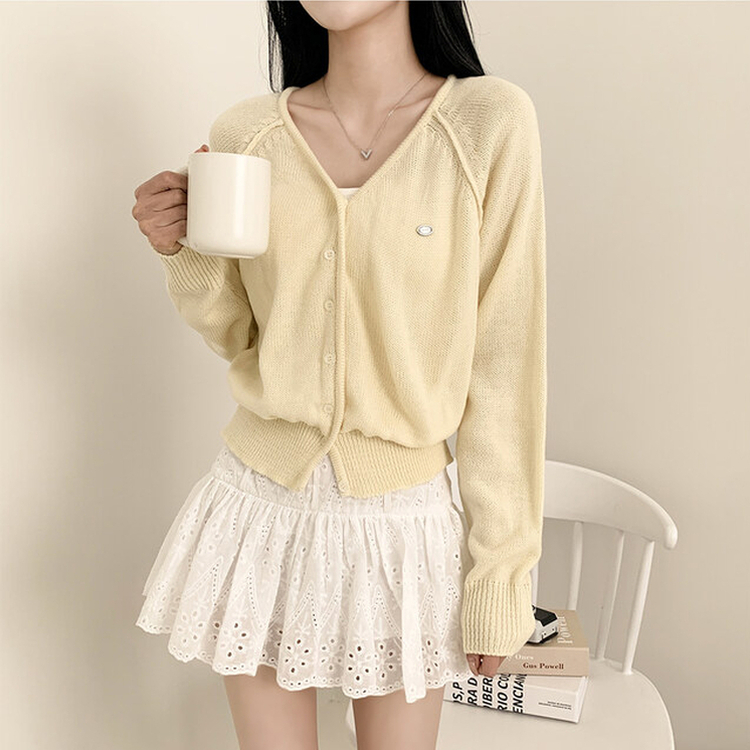 ペンダントクロップカーディガン(6color) YELLOW