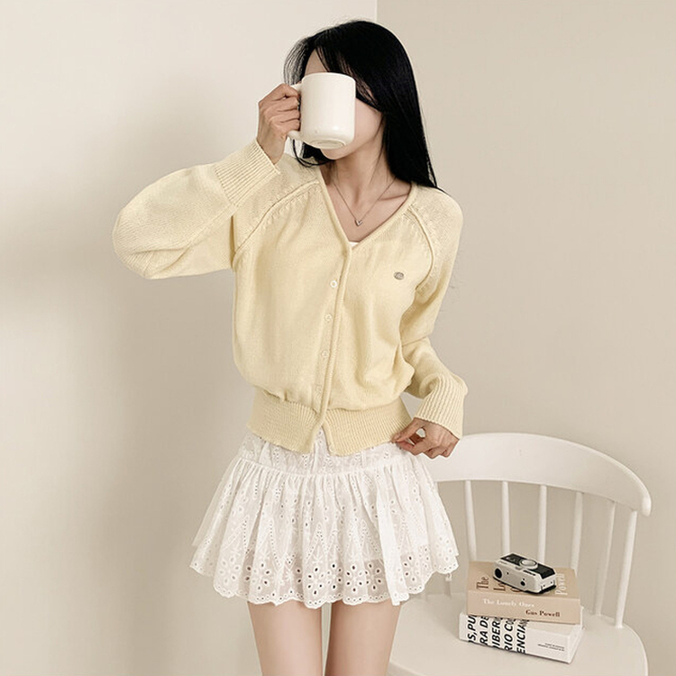 ペンダントクロップカーディガン(6color) YELLOW