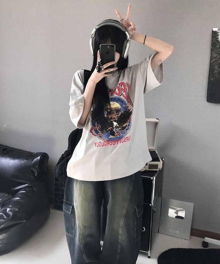 ピグメント半袖Tシャツ GREY