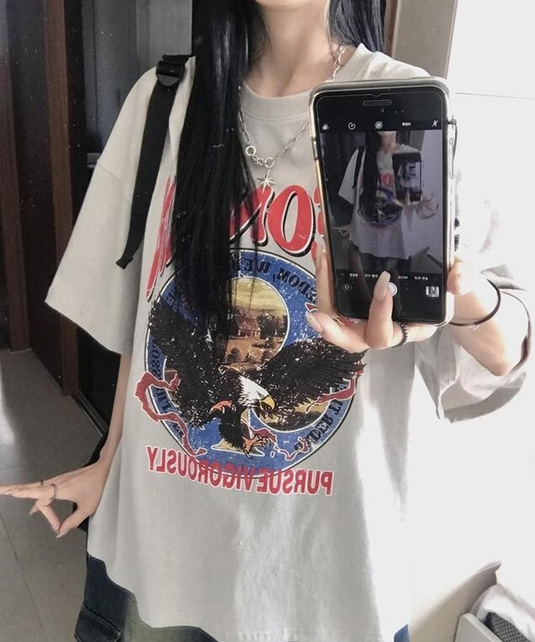 ピグメント半袖Tシャツ GREY