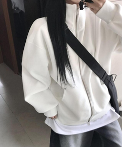 ジャンパー ハイネックニットジップアップ(6color) IVORY