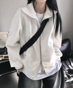 ジャンパー ハイネックニットジップアップ(6color) IVORY