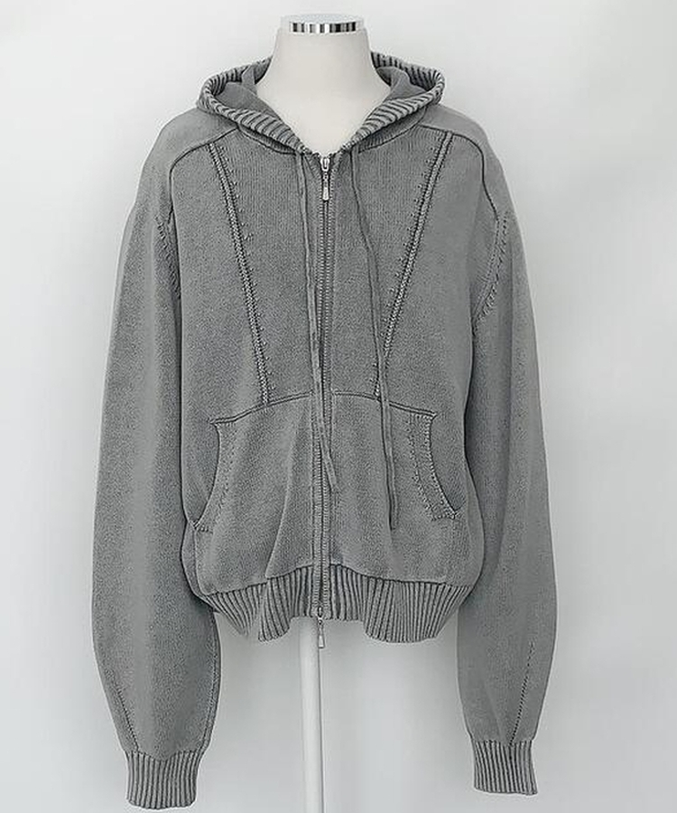 ニットパーカージップアップ