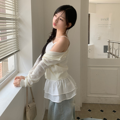 ネップルラウンドベーシックデイリーカレンダーフィットニットカーディガン(8color) WHITE