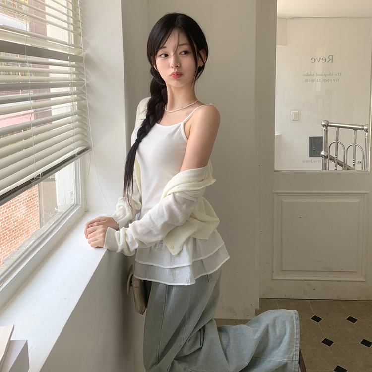 ネップルラウンドベーシックデイリーカレンダーフィットニットカーディガン(8color) WHITE