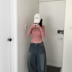 ニット ストライプニット PINK