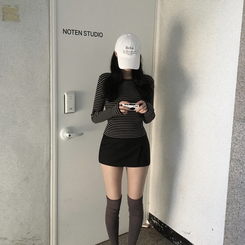 ニット ストライプニット BLACK