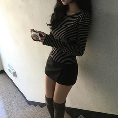 ニット ストライプニット BLACK