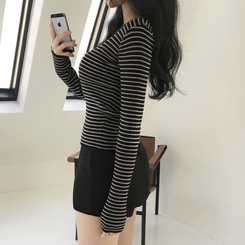 ニット ストライプニット BLACK