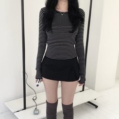 ニット ストライプニット BLACK