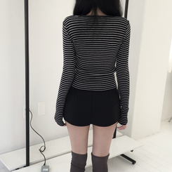 ニット ストライプニット BLACK
