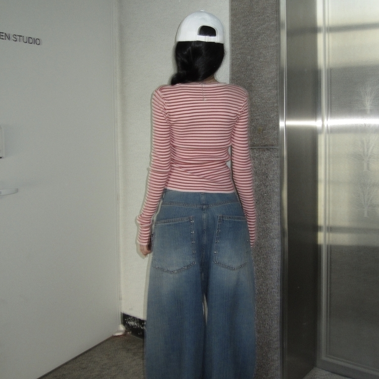 ストライプニット PINK