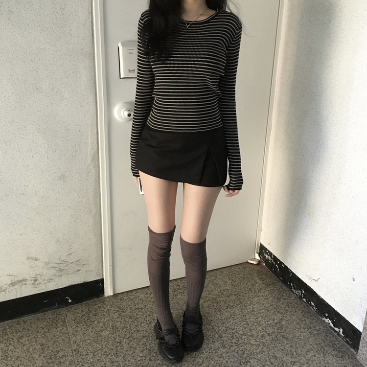 ニット ストライプニット BLACK