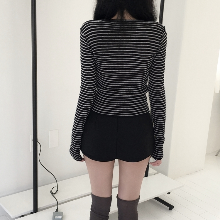 ストライプニット BLACK