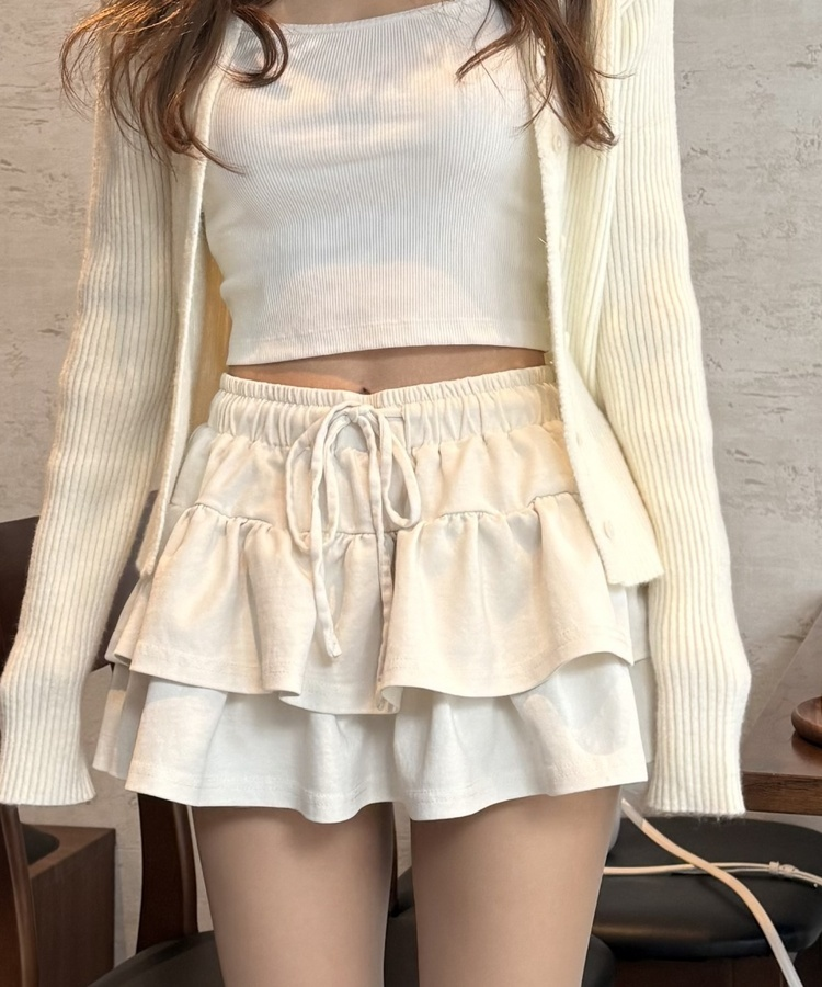 더블플리츠미니스커트 아이보리