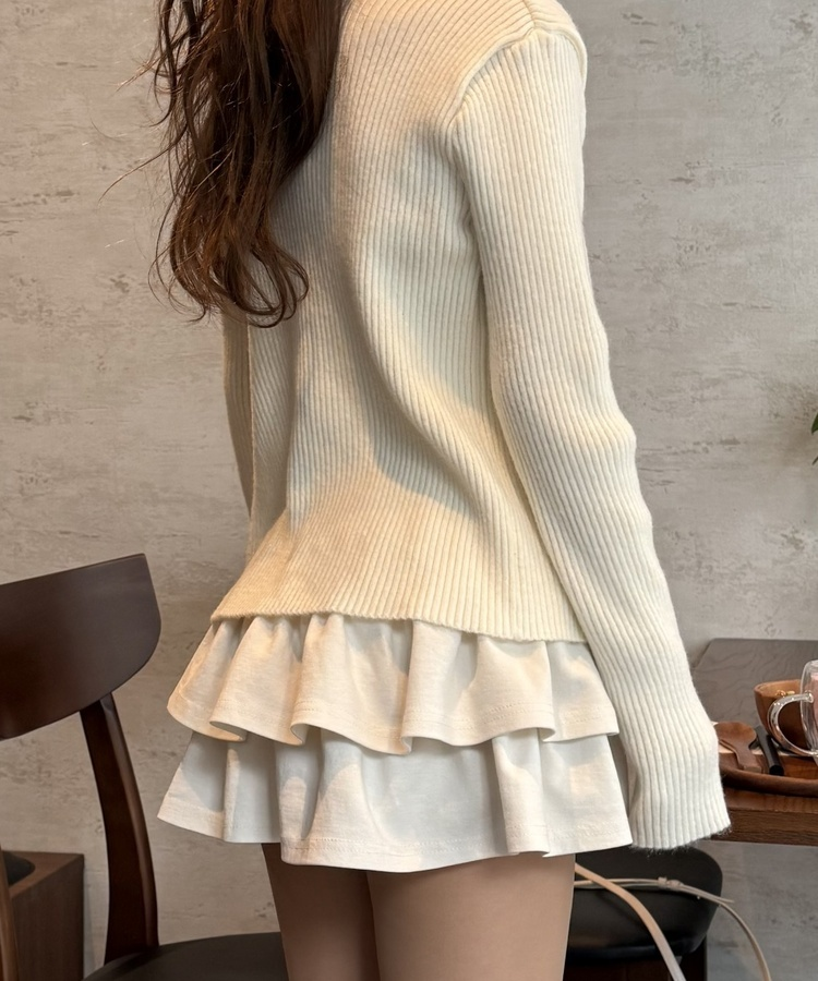 더블플리츠미니스커트 아이보리