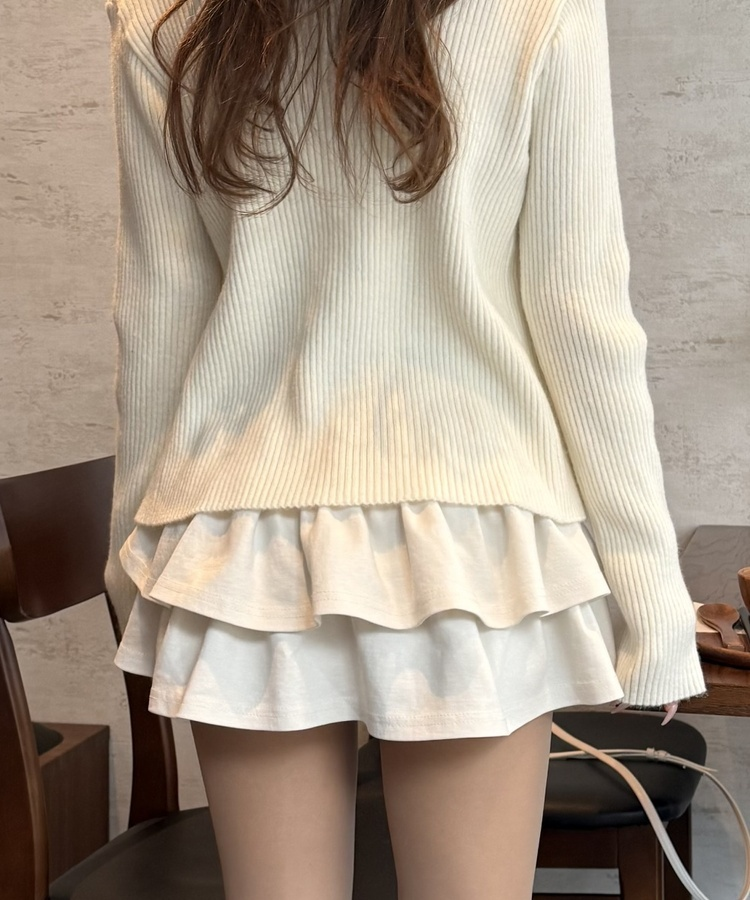 더블플리츠미니스커트 아이보리