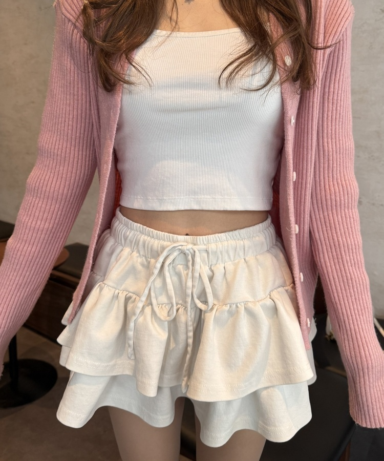 더블플리츠미니스커트 아이보리
