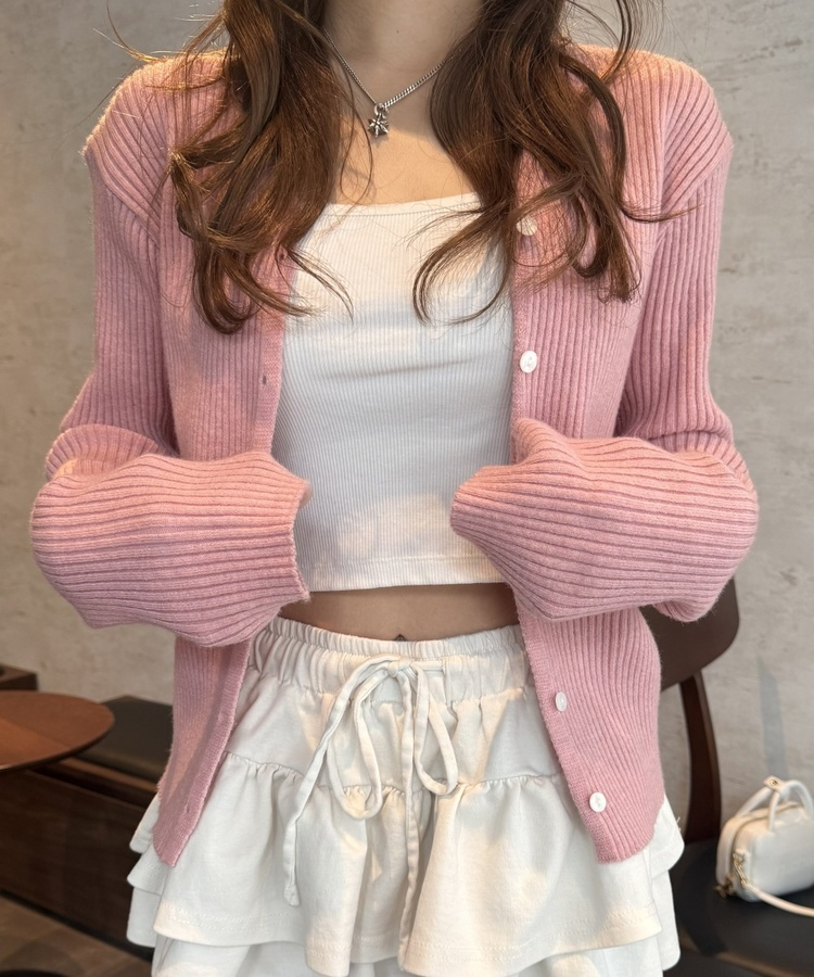 スリムフィットカーディガン PINK