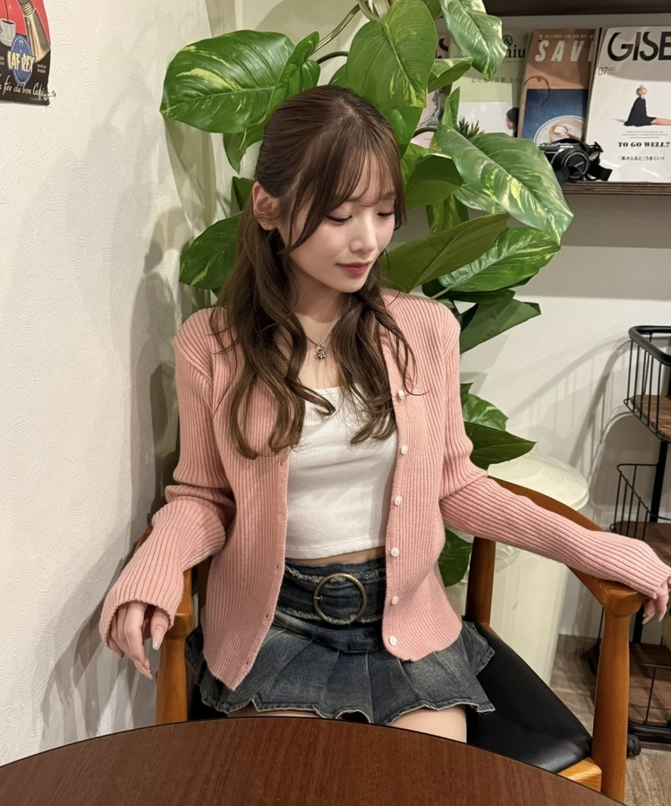 スリムフィットカーディガン PINK