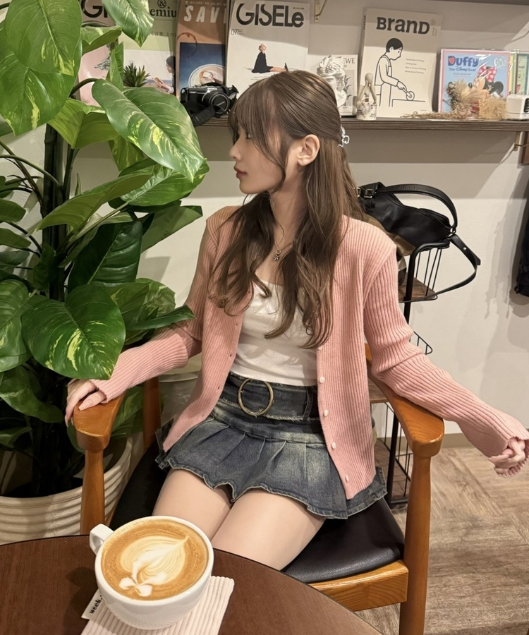 スリムフィットカーディガン PINK