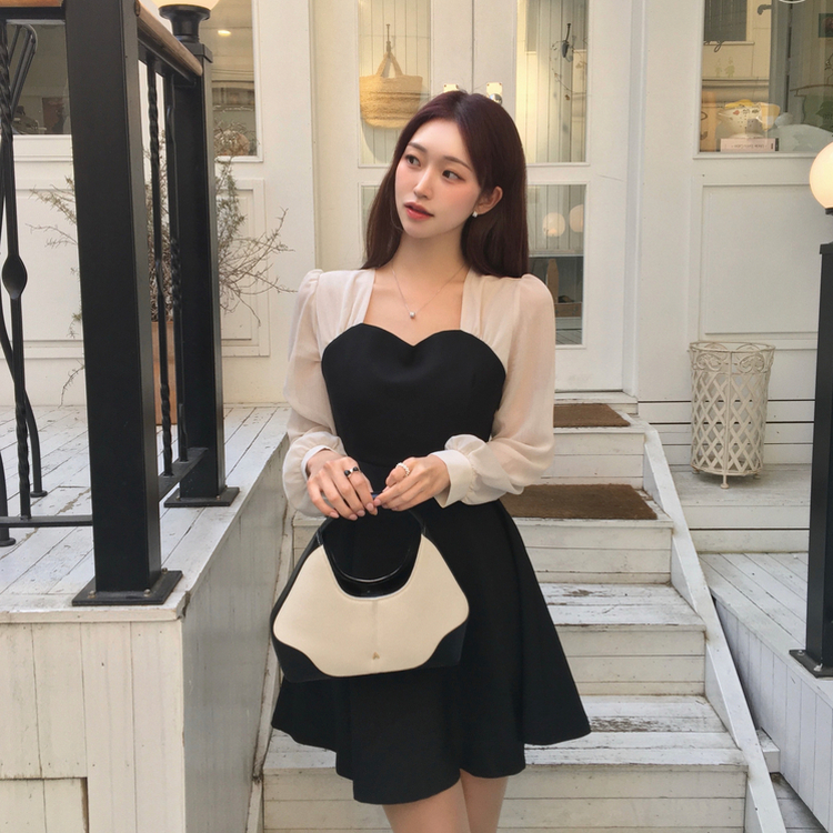 ハートネックシースルーミニワンピース｜ミニワンピース｜韓国