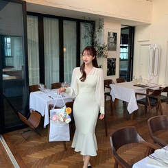 シースルーマーメイドワンピース IVORY