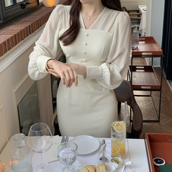 シースルーマーメイドワンピース IVORY