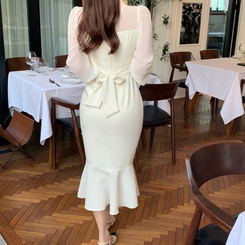 シースルーマーメイドワンピース IVORY