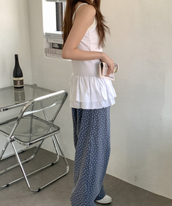 フリルレイヤードキャミソール WHITE