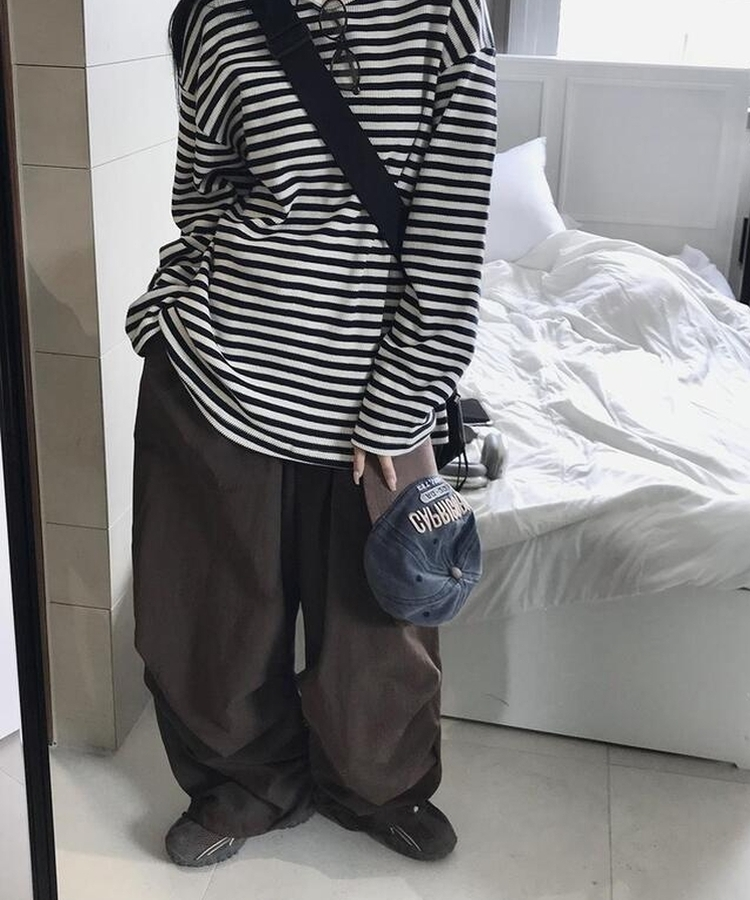 ストリングバンディングナイロンパンツ(5color) BROWN