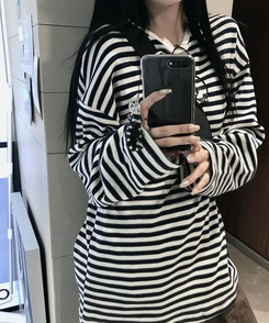 長袖Tシャツ ブライアンワッフルストライプTシャツ NAVY