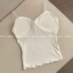 【カップ付き】レースレイヤードキャミソール(7color)