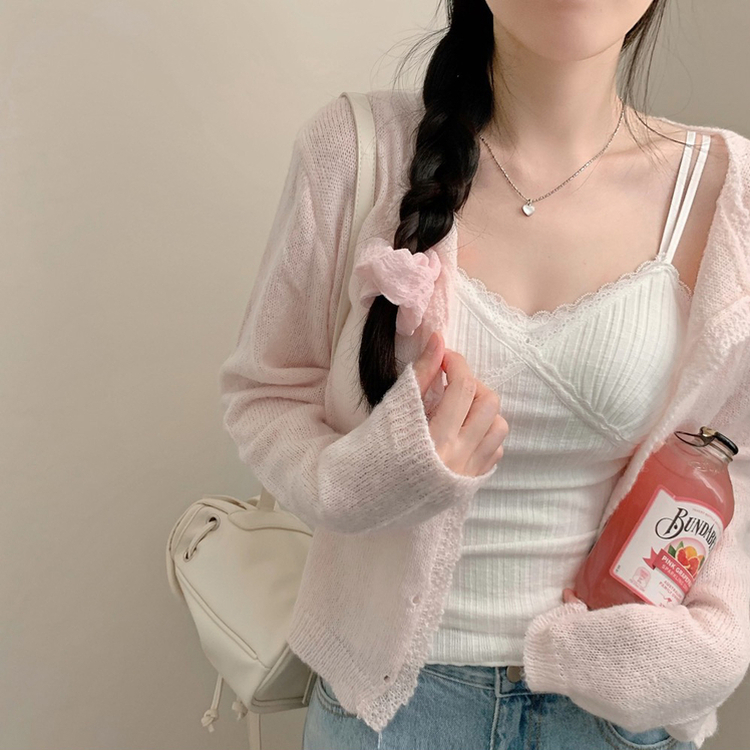 【カップ付き】レースレイヤードキャミソール(7color) WHITE