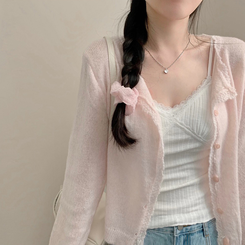 カーディガン スプリングニットカーディガン PINK